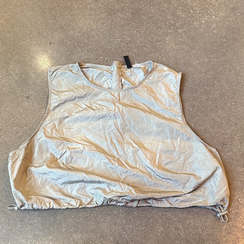 Divided Silver Crop Top